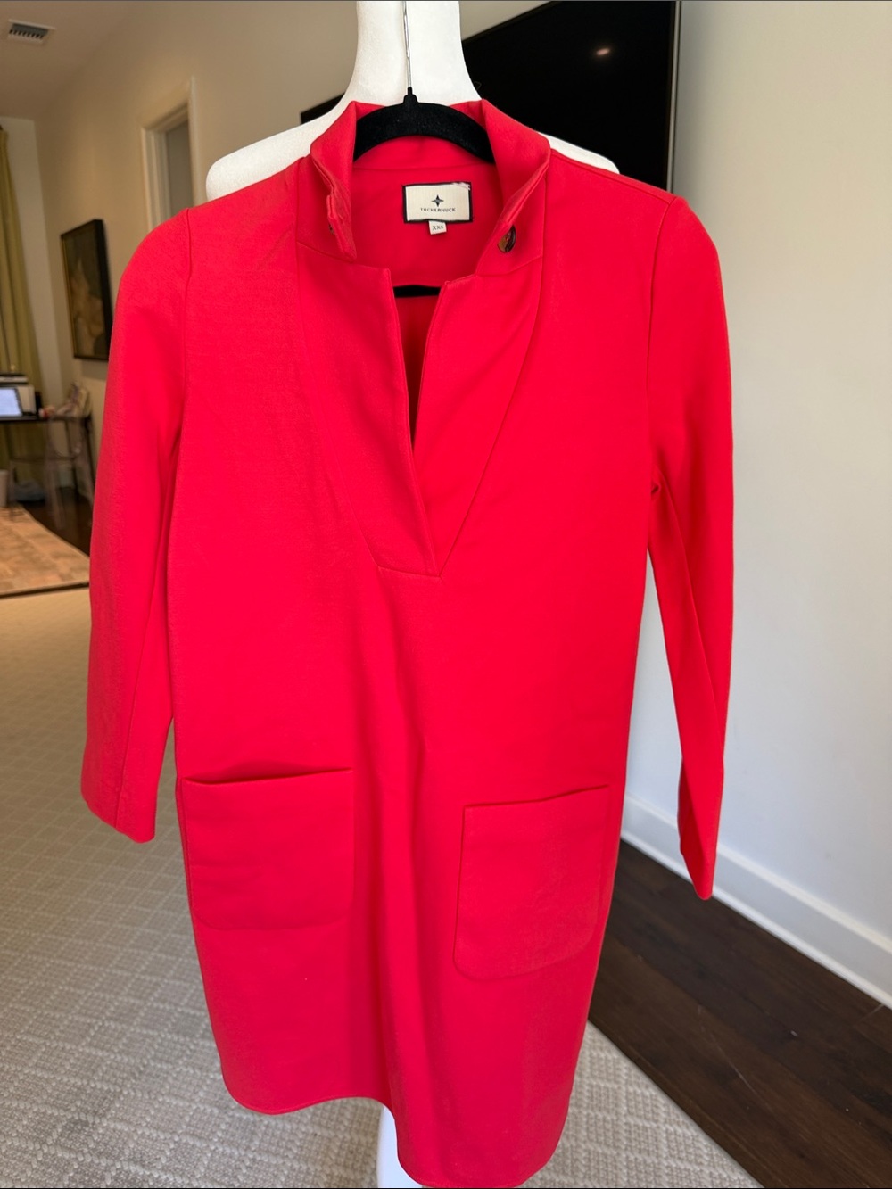 Tuckernuck - Women’s Red Poppy Long-Sleeve Emerson Shift Dress - Size: XXS